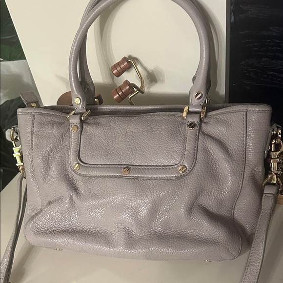 Tory Burch Light Gray Leather Satchel. Send me offers!! - Picture 4 of 11